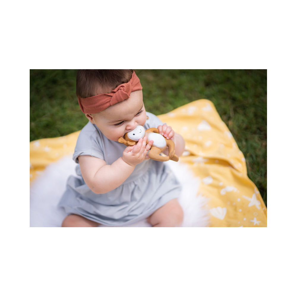 2PK Tikiri Rubber Monkey Flat Teether-Boxed 96031 Kids/Infant Chew Toy 0m+
