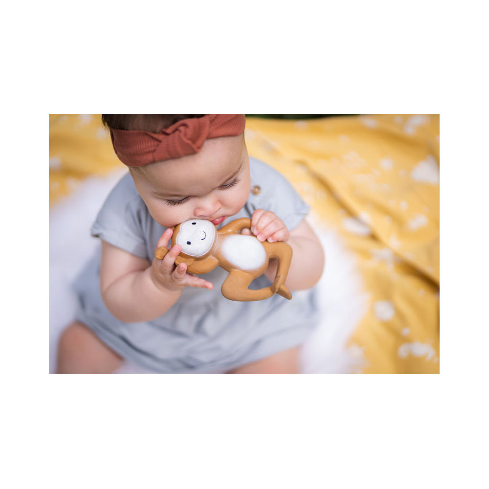 2PK Tikiri Rubber Monkey Flat Teether-Boxed 96031 Kids/Infant Chew Toy 0m+