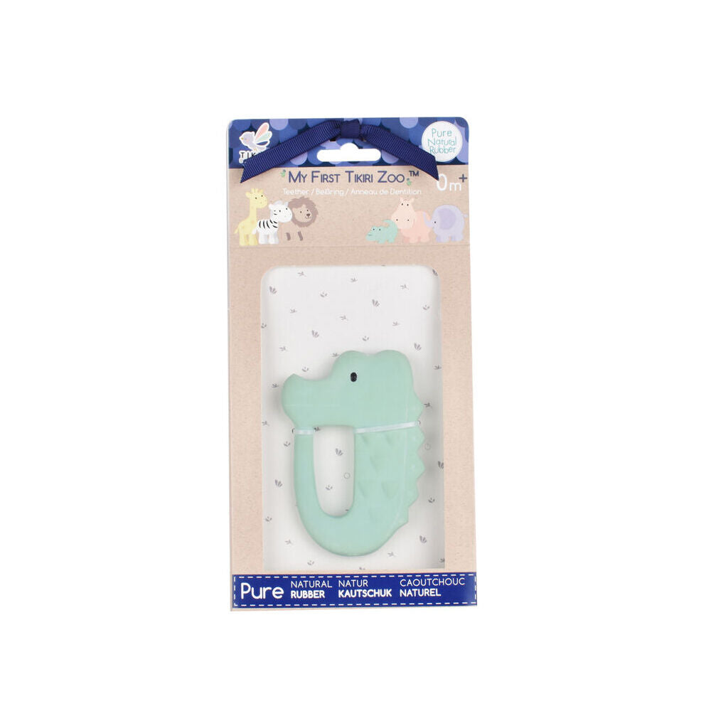 Tikiri Rubber Crocodile Flat Teether-Boxed 91504 Kids/Infant Chew Toy 0m+