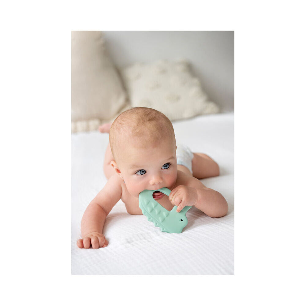 Tikiri Rubber Crocodile Flat Teether-Boxed 91504 Kids/Infant Chew Toy 0m+