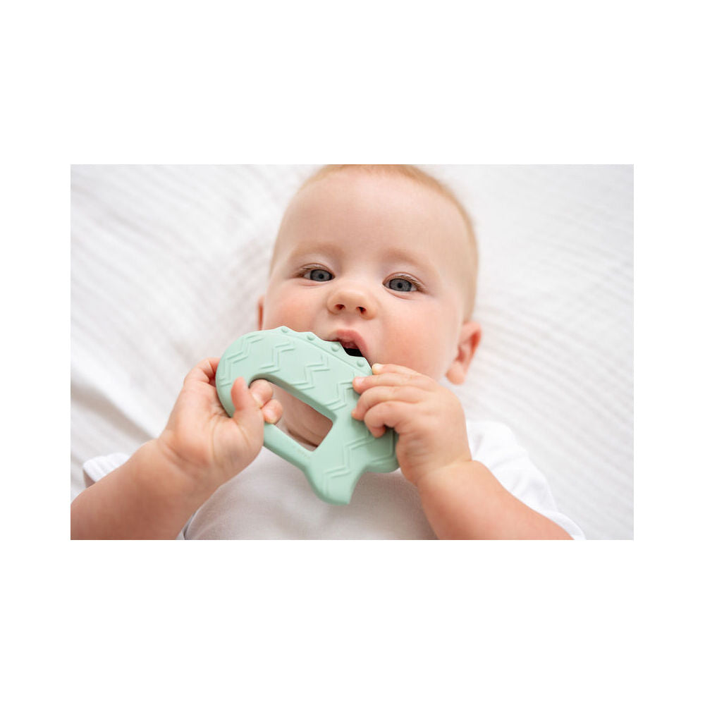 Tikiri Rubber Crocodile Flat Teether-Boxed 91504 Kids/Infant Chew Toy 0m+