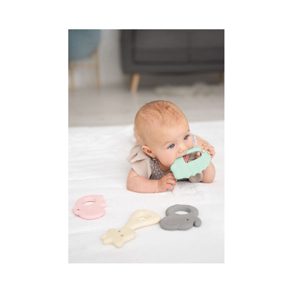 Tikiri Rubber Crocodile Flat Teether-Boxed 91504 Kids/Infant Chew Toy 0m+