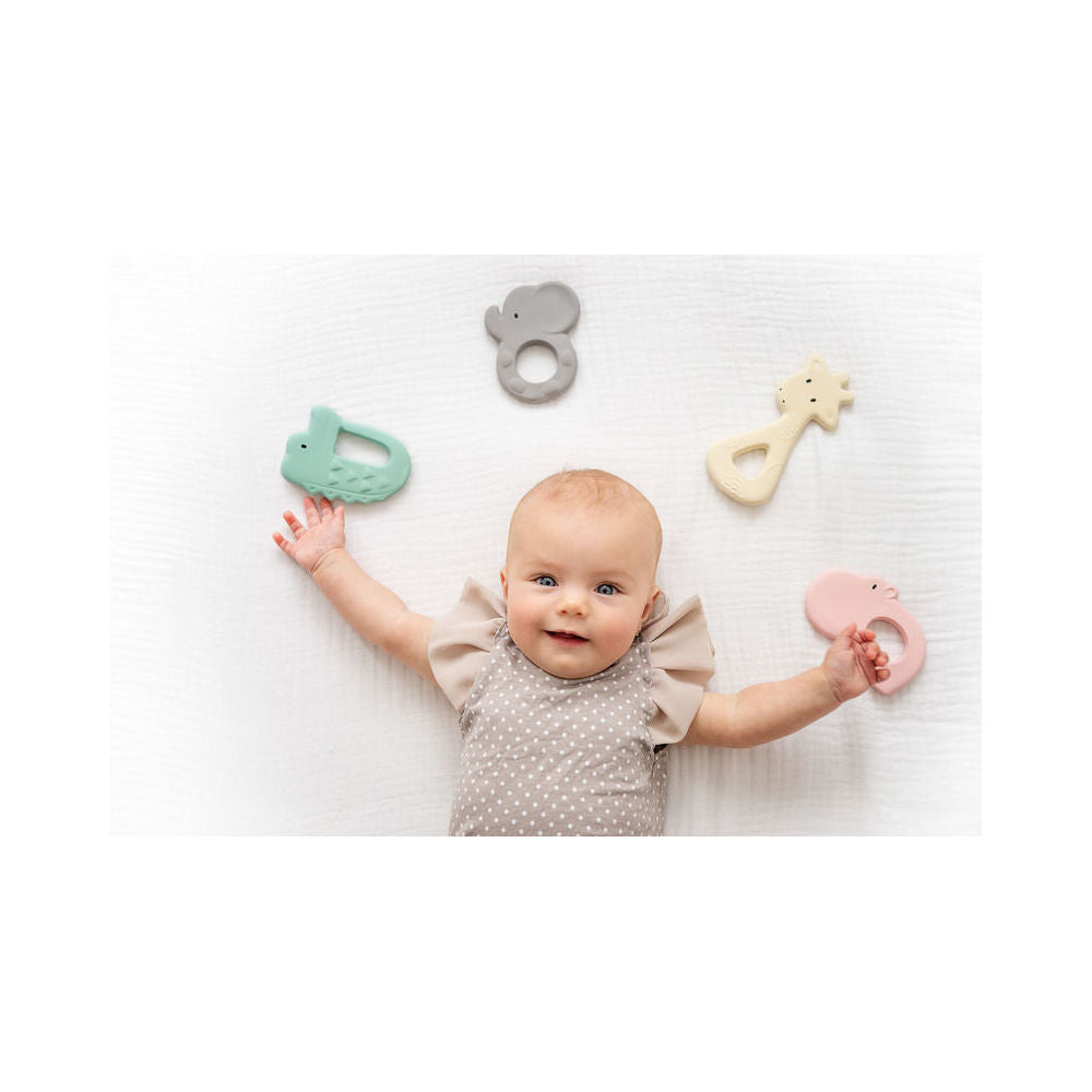 Tikiri Rubber Crocodile Flat Teether-Boxed 91504 Kids/Infant Chew Toy 0m+