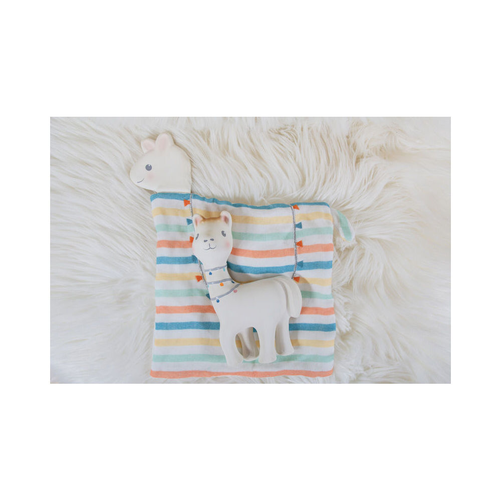 Tikiri 18cm Lilith the Llama Natural Rubber Rattle 98002 Baby Toy 0m+