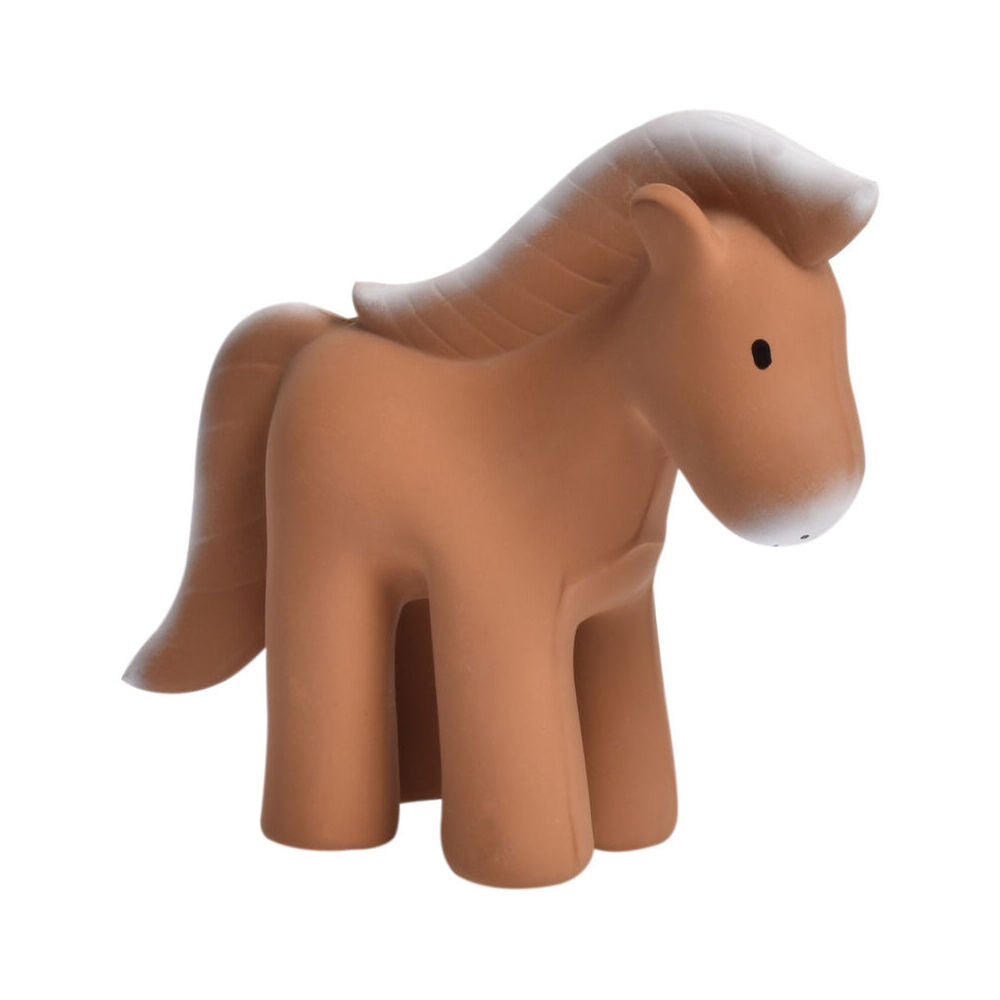 Tikiri 12cm Farm Animal Rubber Horse 95004 Sensory Toy 0m+ Brown