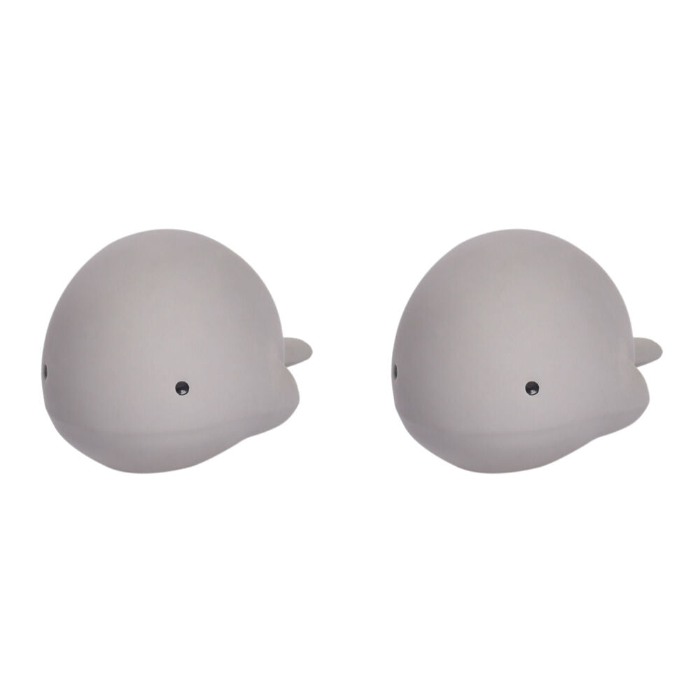 2PK Tikiri 10cm Ocean Buddy Rubber Whale 97502 Baby Toy 0m+ Grey