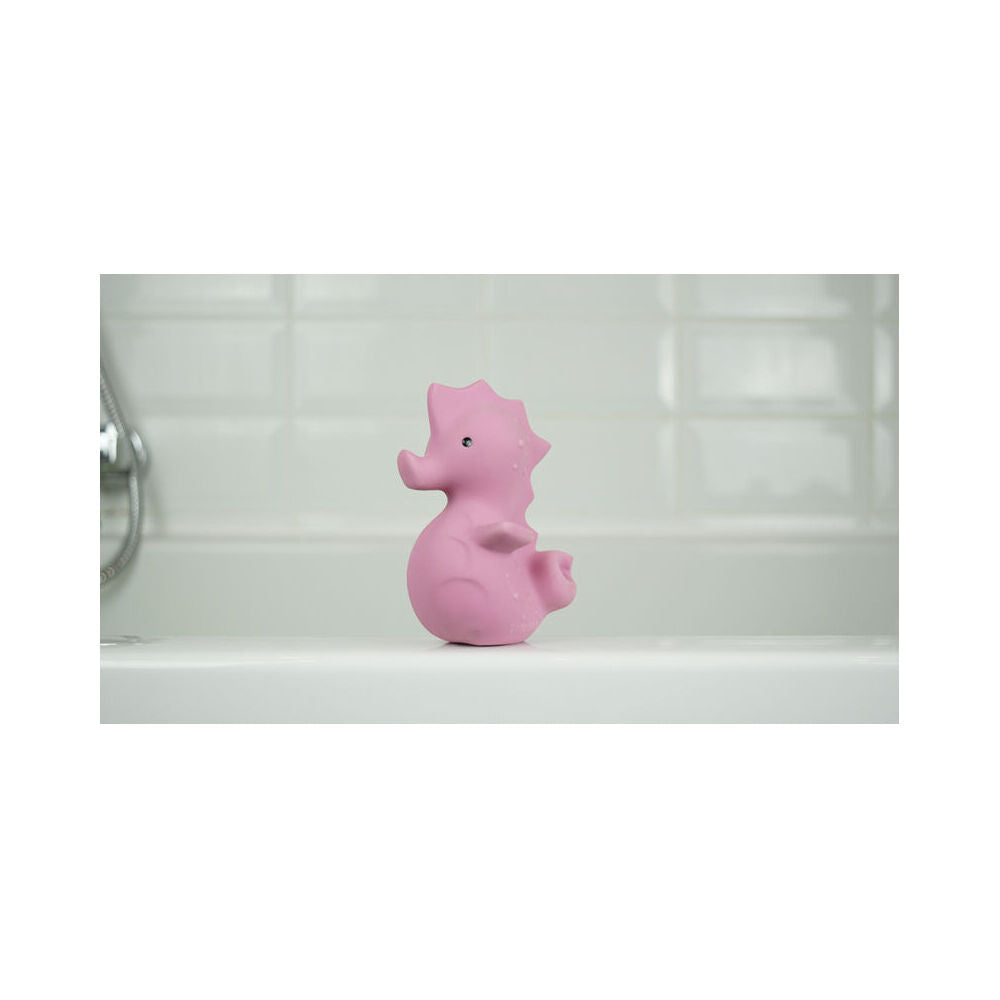 Tikiri 11cm Ocean Buddy Rubber Seahorse 97503 Baby Toy 0m+ Pink