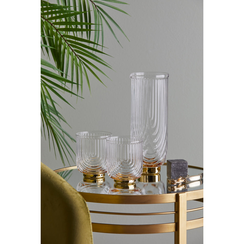 2pc Davis & Waddell Avery DOF 10cm/350ml Tumbler Glass Set - Clear/Gold