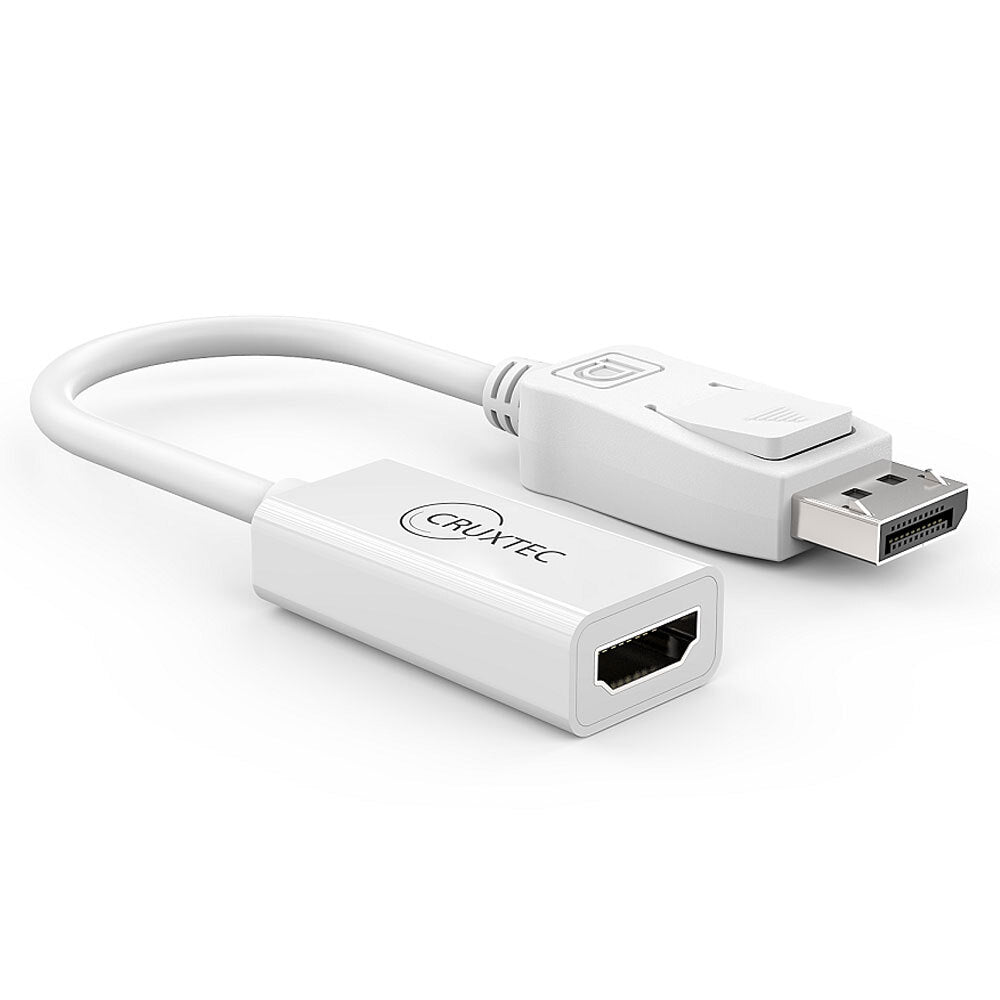 2PK Cruxtec DispayPort Male to HDMI Female Adapter - White
