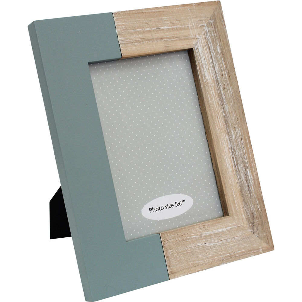 LVD Pinewood Modern Glass Photo/Picture Frame 5x7 20.5x2x26cm Denim Side
