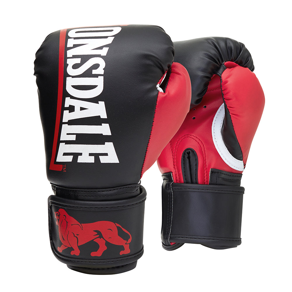 Lonsdale Challenger Junior 6oz Boxing Glove Pair Kids 6y+ Black/Red