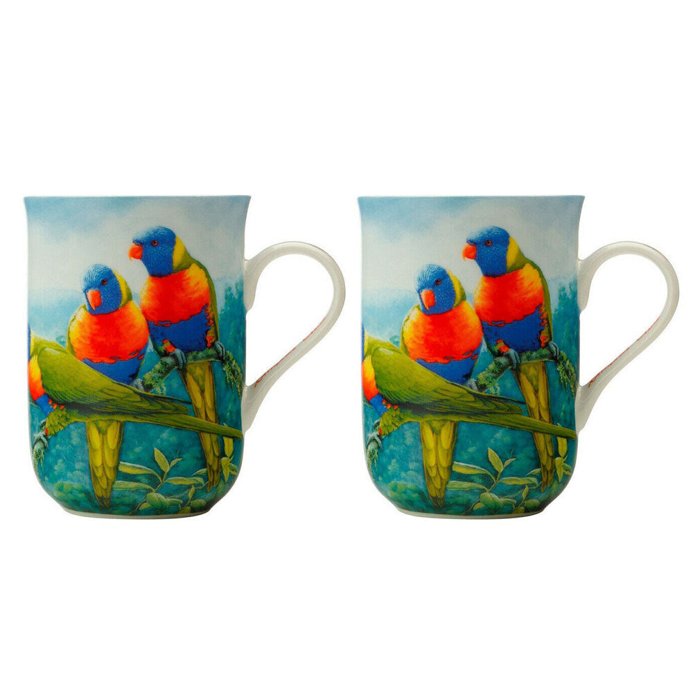 2x Maxwell & Williams Birds Of Australia 300ml Bone China Mug - Lorikeet