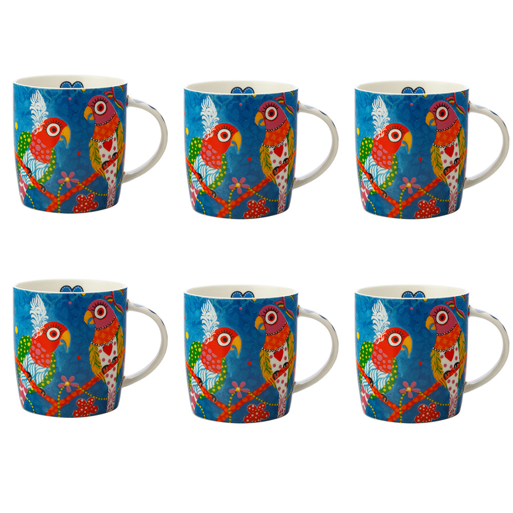6PK Maxwell & Williams 370ml Love Heart Mug - Rainbow Girls