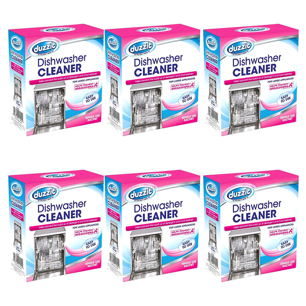 6PK Duzzit Dishwasher Cleaner Powder Limescale Remover 75g