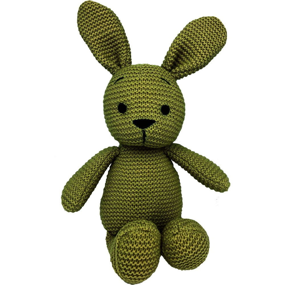 Momoko Bunny Knit Animal Stuffed Doll Kids/Children Soft Plush Toy 22cm Green