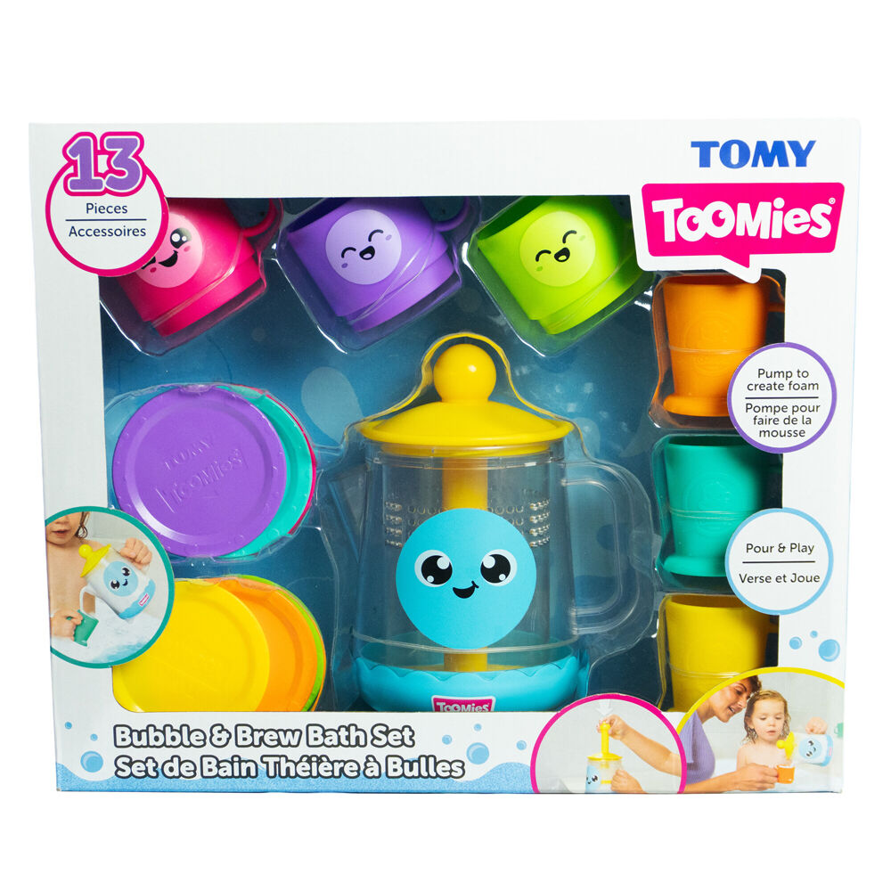 13pc Toomies Bubble & Brew Deluxe Teatime Childrens Bath Toy Set 18m+