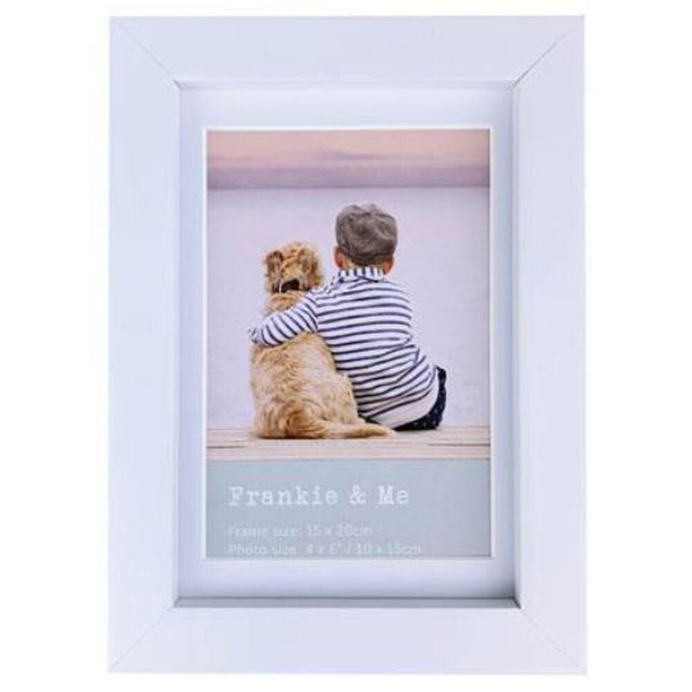 6PK Frankie & Me Wooden Border 4x6'' Picture Frame Home/Office Photo Decor White