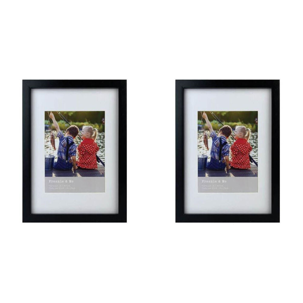 2PK Frankie & Me Wooden Border 6x8'' Picture Frame Home/Office Photo Decor Black
