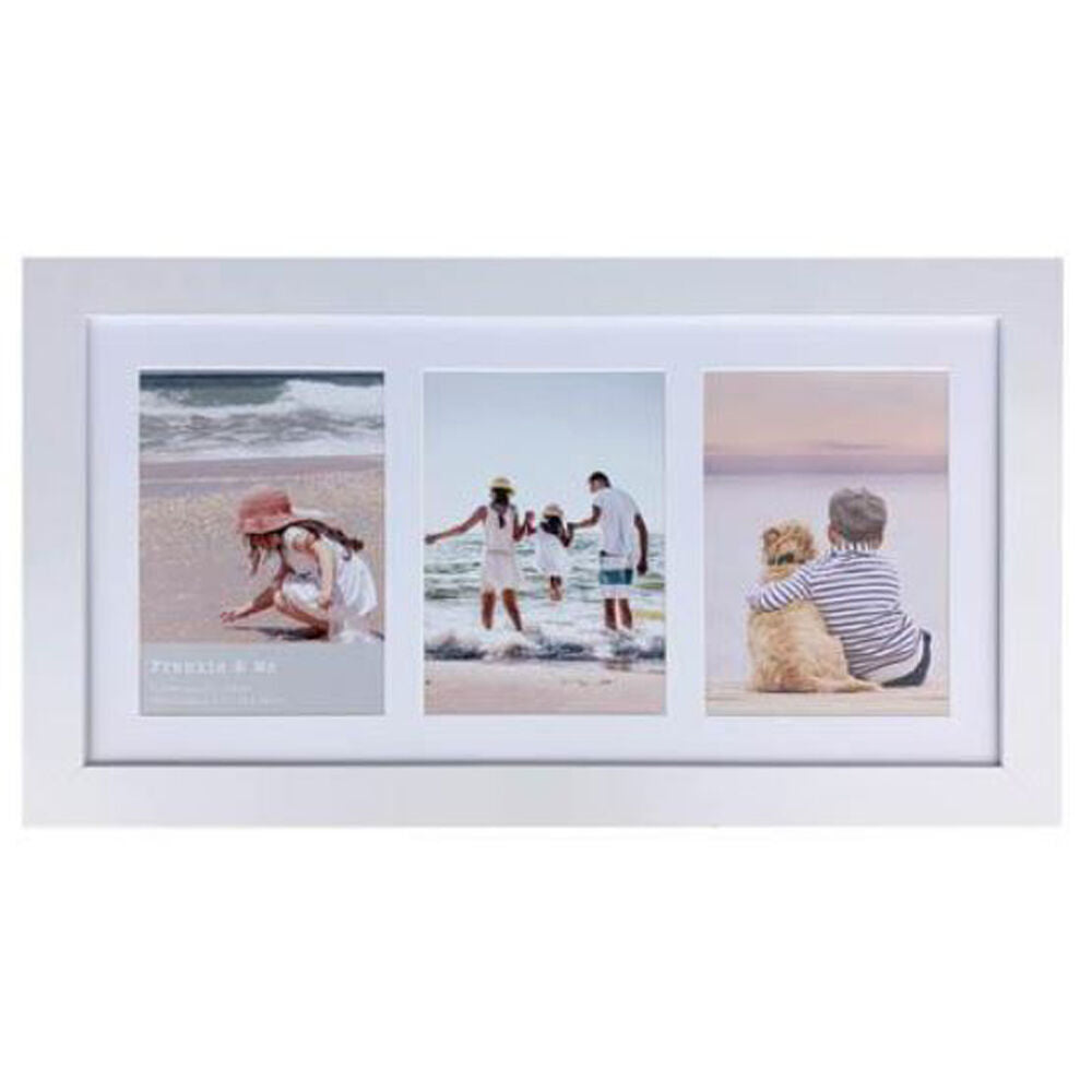 4PK Frankie & Me Wooden Collage 5x7'' Triple Picture Frame Home/Office Decor White