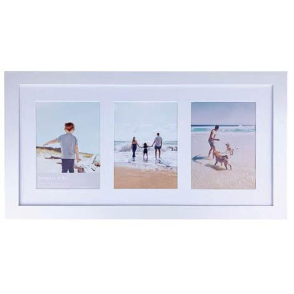 4PK Frankie & Me Wooden Collage 6x8'' Triple Picture Frame Home/Office Decor White