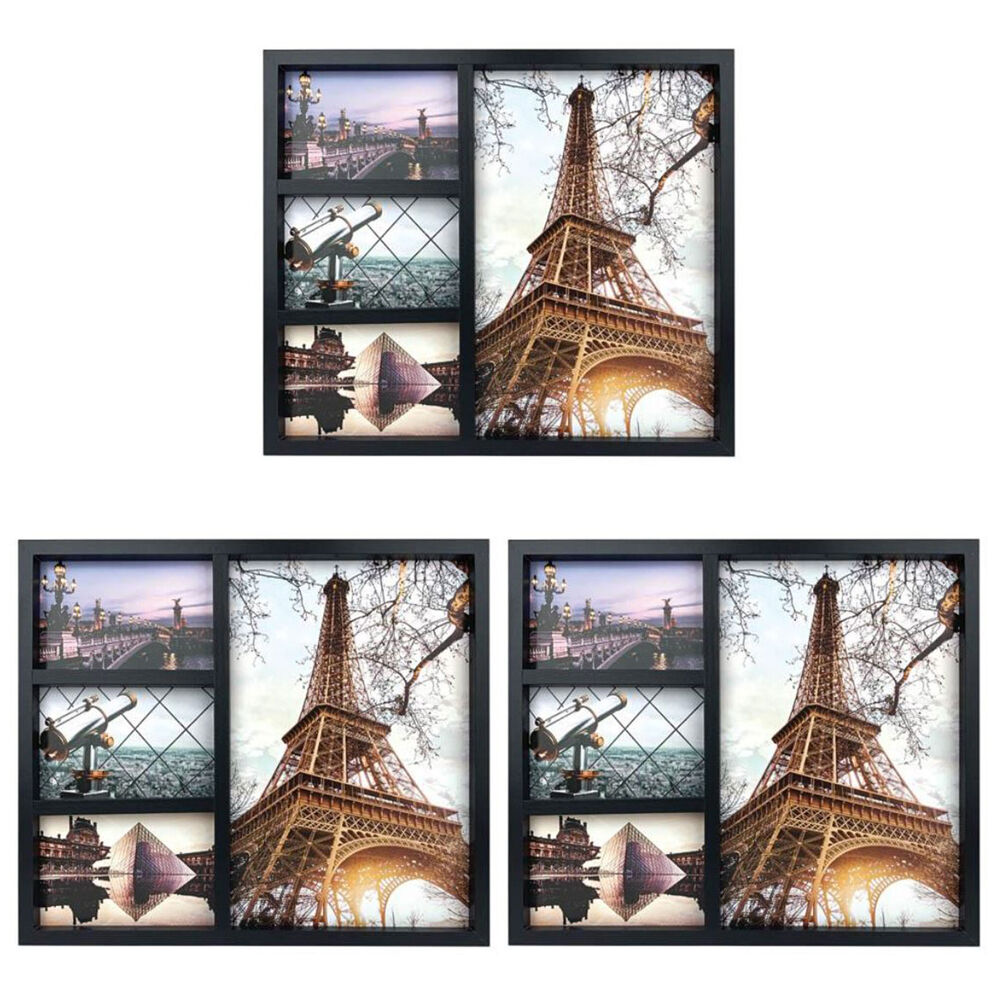 3PK Frankie & Me Collage Flat 4 Pictures Frame Home/Office Decor 37.2cm Black