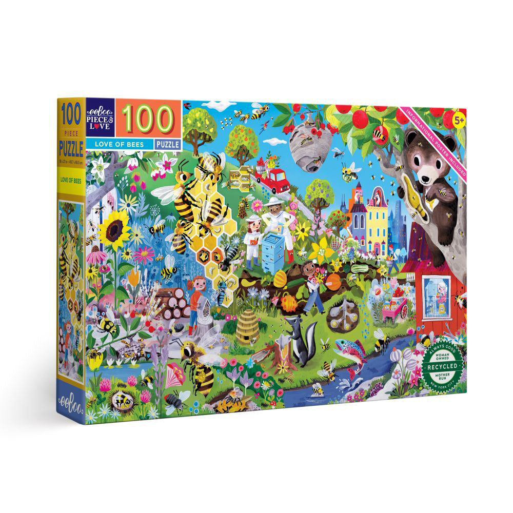 2x 100pc eeBoo Jigsaw Puzzle Love of Bees 45x68cm Educational Game 5+