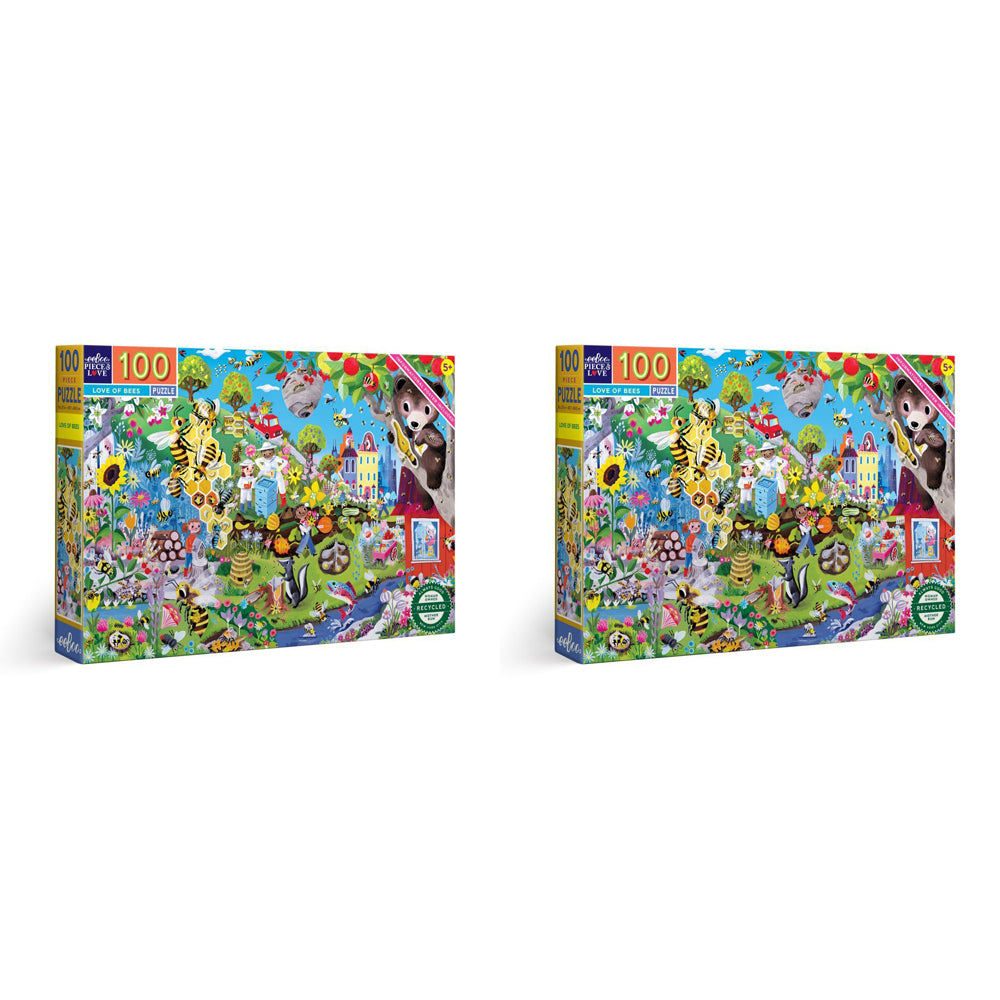 2x 100pc eeBoo Jigsaw Puzzle Love of Bees 45x68cm Educational Game 5+