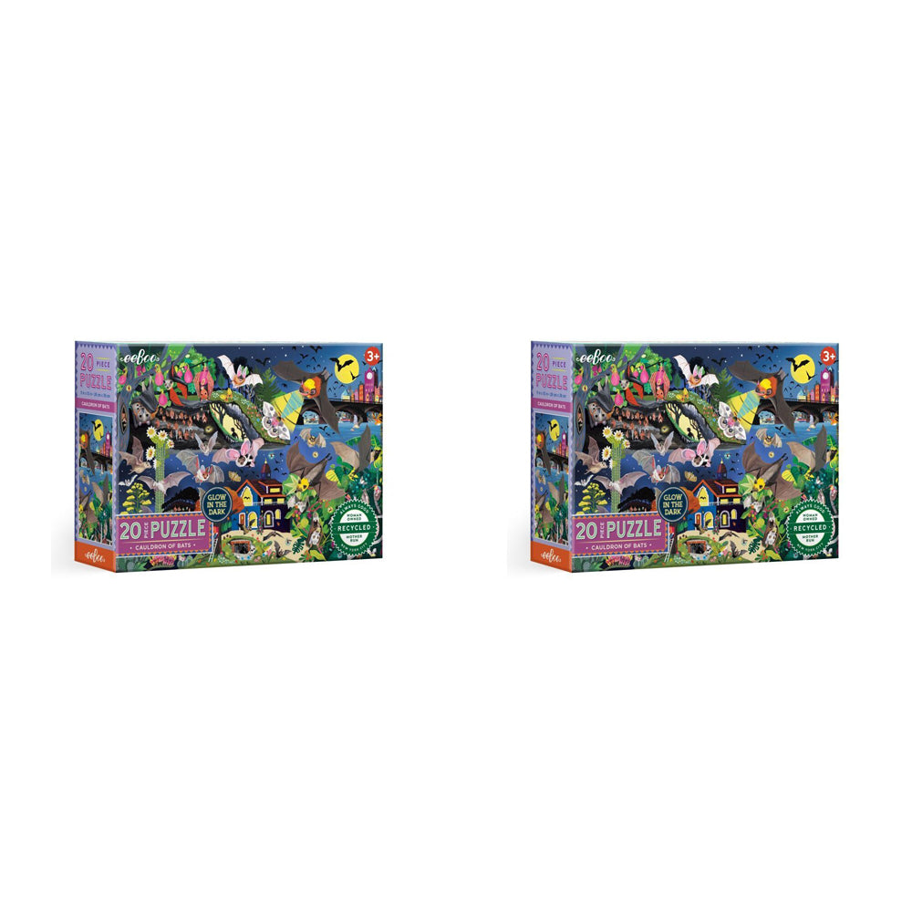 2x 20pc eeBoo Jigsaw Puzzle 28x38cm Game Cauldron of Bats 3+