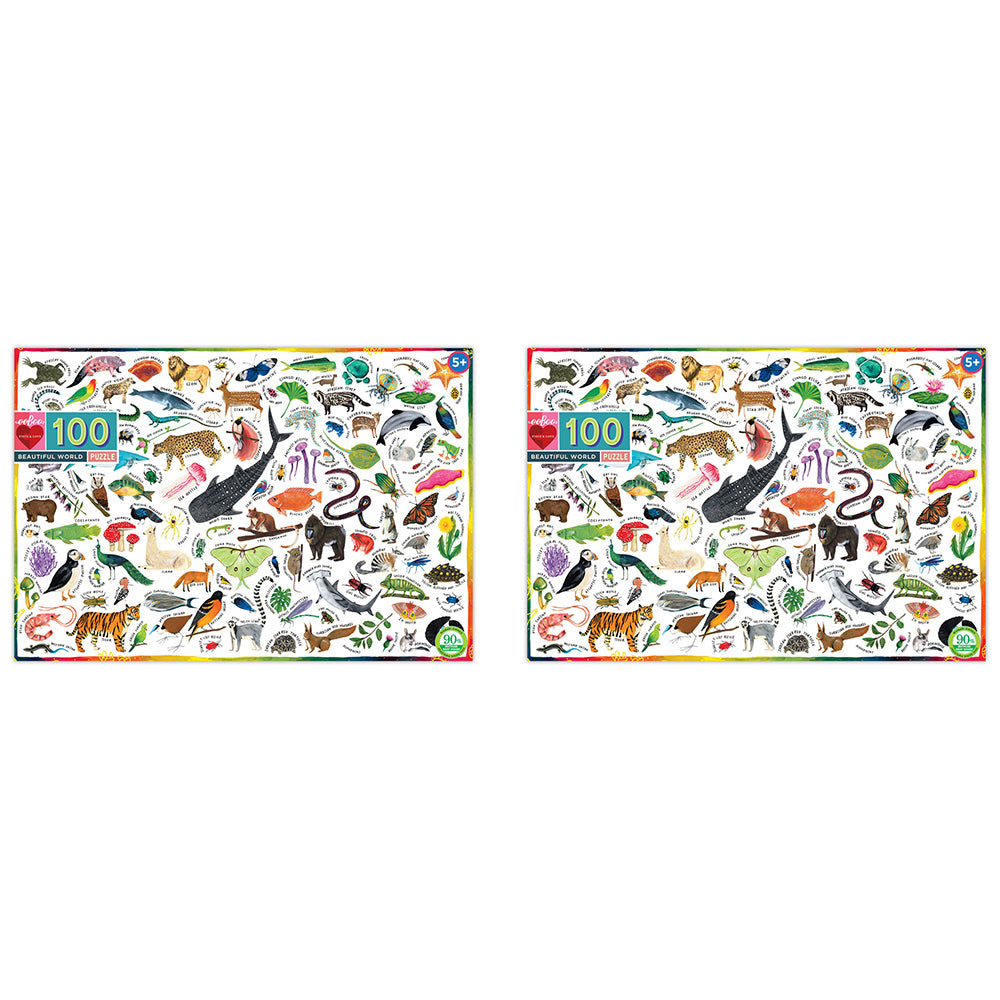 2x 100pc eeBoo Jigsaw Puzzle Beautiful World 45x68cm Educational Game  5+