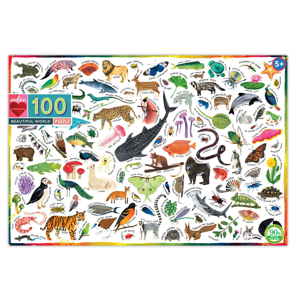 2x 100pc eeBoo Jigsaw Puzzle Beautiful World 45x68cm Educational Game  5+