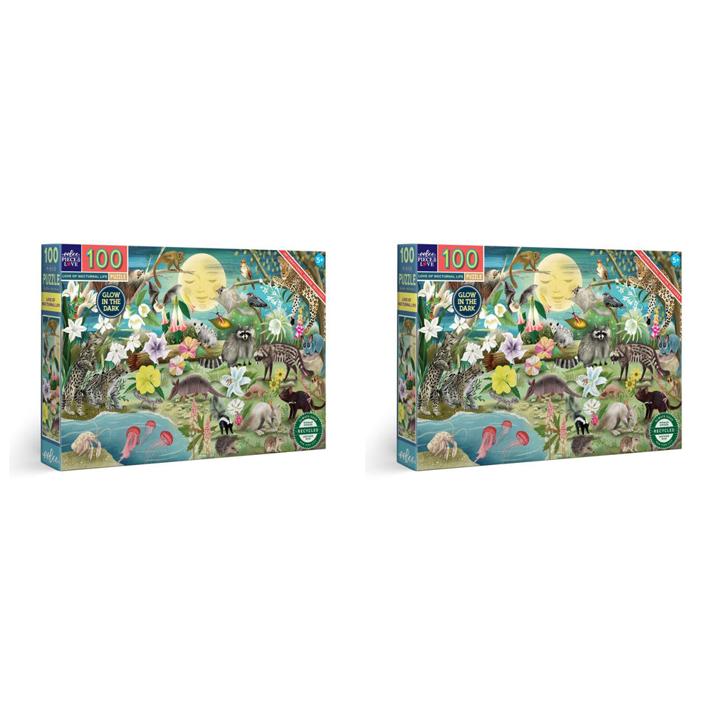 2x 100pc eeBoo Jigsaw Puzzle Love of Nocturnal Life 61x40.6cm Educational Game 5+