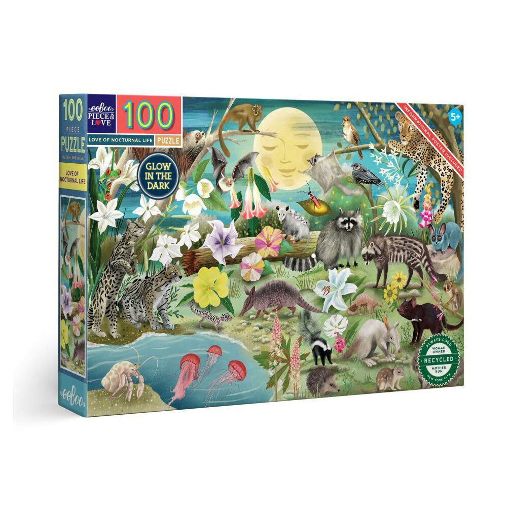 2x 100pc eeBoo Jigsaw Puzzle Love of Nocturnal Life 61x40.6cm Educational Game 5+