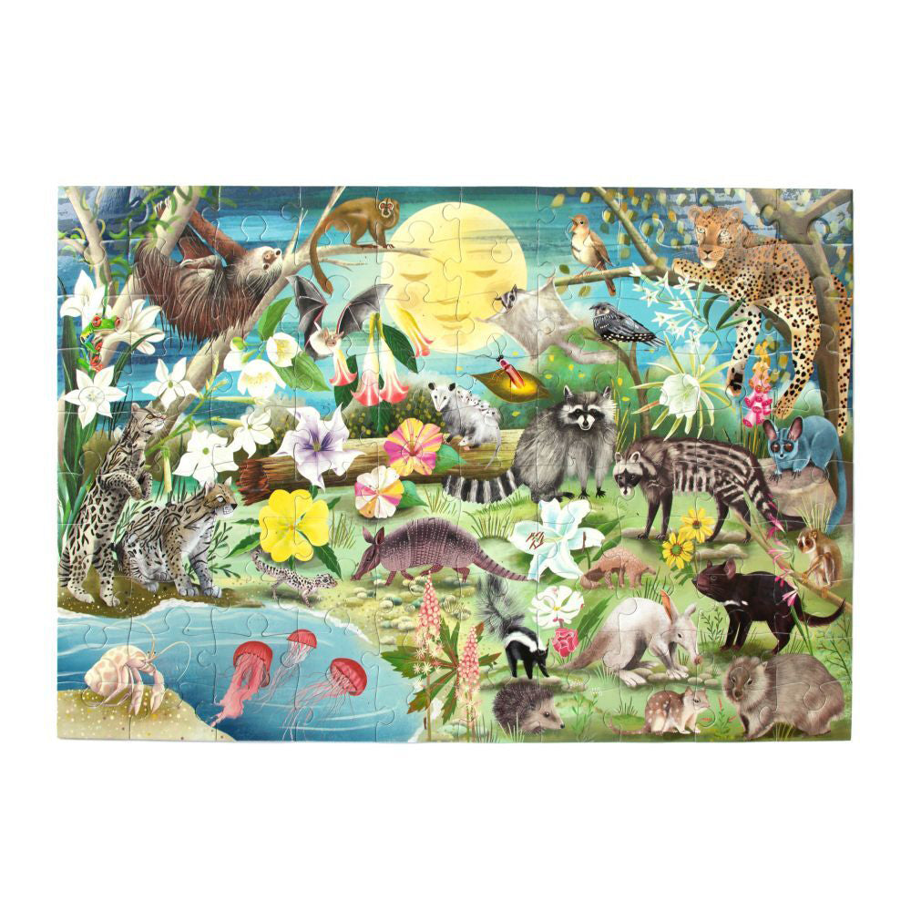 2x 100pc eeBoo Jigsaw Puzzle Love of Nocturnal Life 61x40.6cm Educational Game 5+