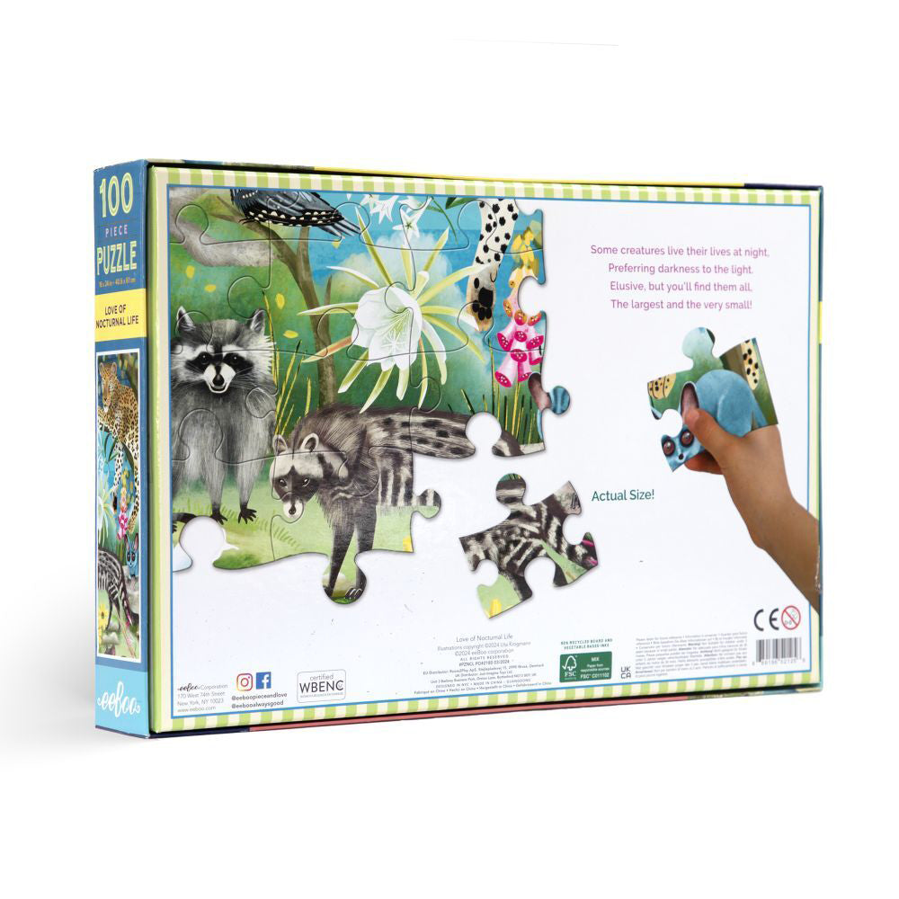 2x 100pc eeBoo Jigsaw Puzzle Love of Nocturnal Life 61x40.6cm Educational Game 5+