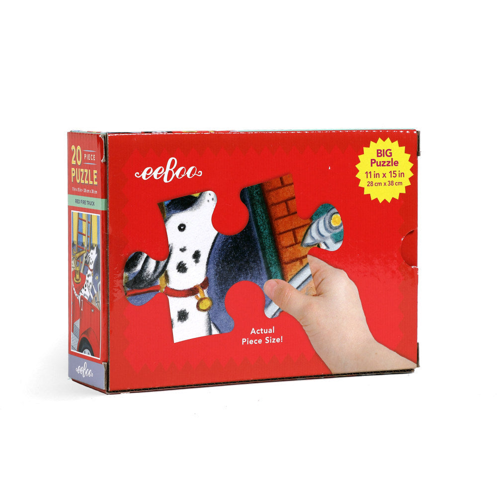 20pc eeBoo Jigsaw Puzzle 28x38cm Game Red Fire Truck 3+