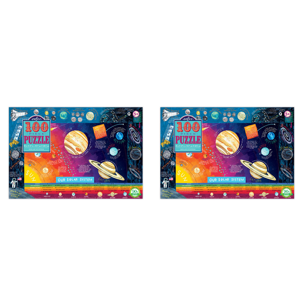 2x 100pc eeBoo Jigsaw Puzzle Solar System 45x68cm Educational Game 5+