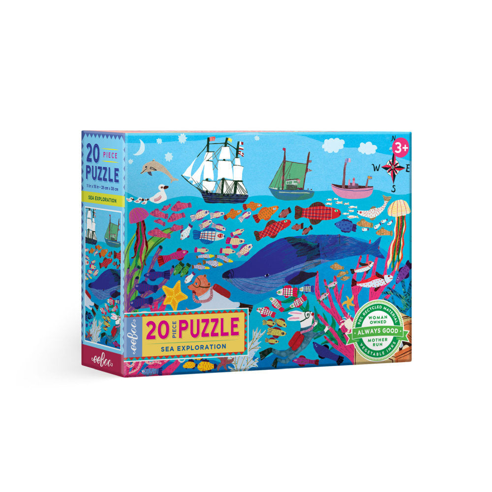 2x 20pc eeBoo Jigsaw Puzzle 28x38cm Game Sea Exploration 3+