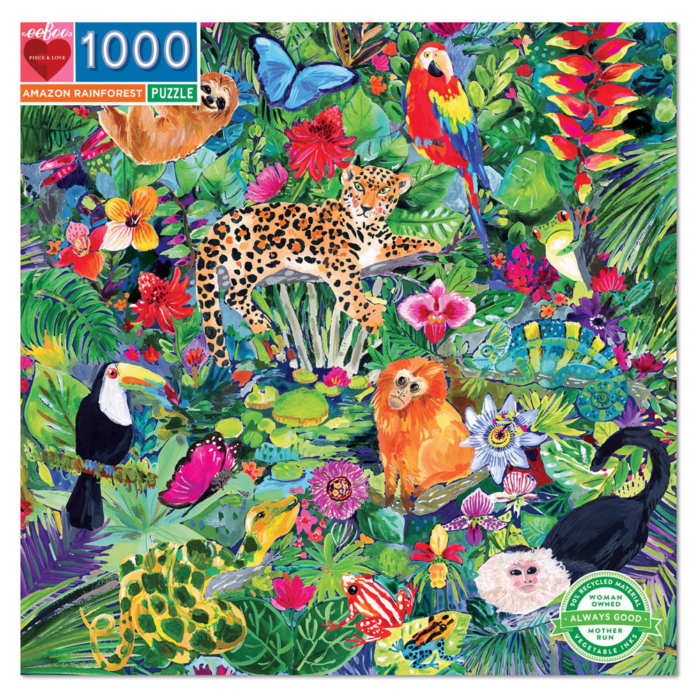 1000pc eeBoo Jigsaw Puzzle Amazon Rainforest 58.4x58.4cm Educational Game 14+