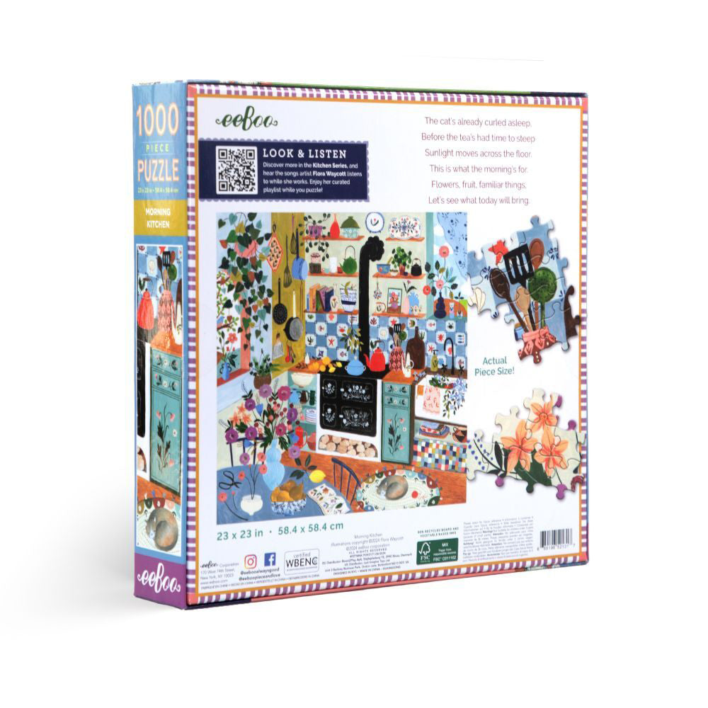 1000pc eeBoo Jigsaw Puzzle Game Morning Kitchen 14+