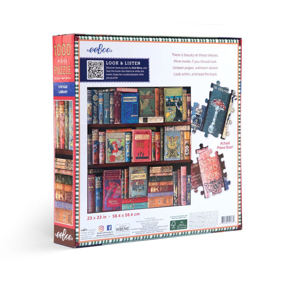 1000pc eeBoo Jigsaw Puzzle Game Vintage Library 3+