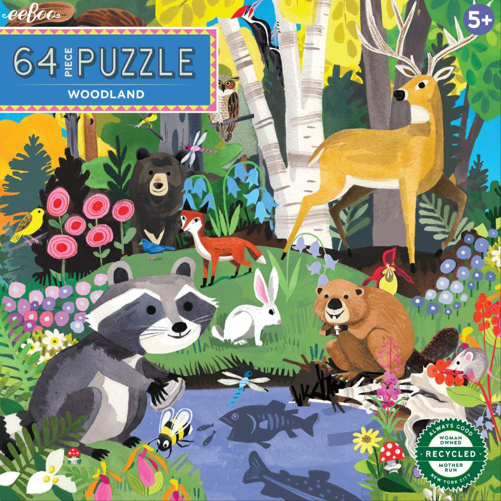 2x 64pc eeBoo Jigsaw Puzzle Kids Fun Game Woodland 5+