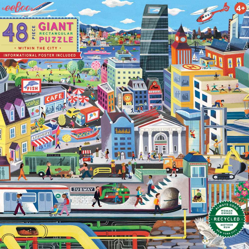 48pc eeBoo Jigsaw Puzzle 76x61cm Within the City 4+
