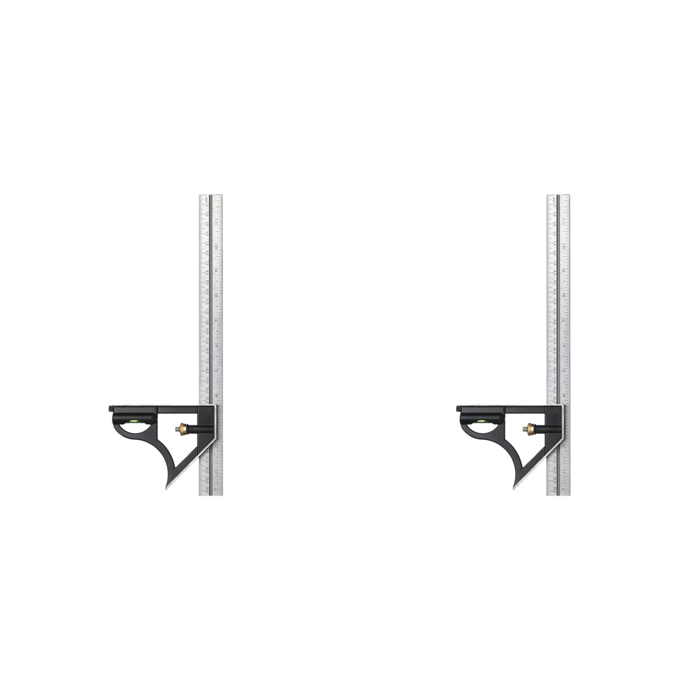 2PK Eclipse Pro Tools Combination Square S/Steel Ruler 12'' Metric & Imperial