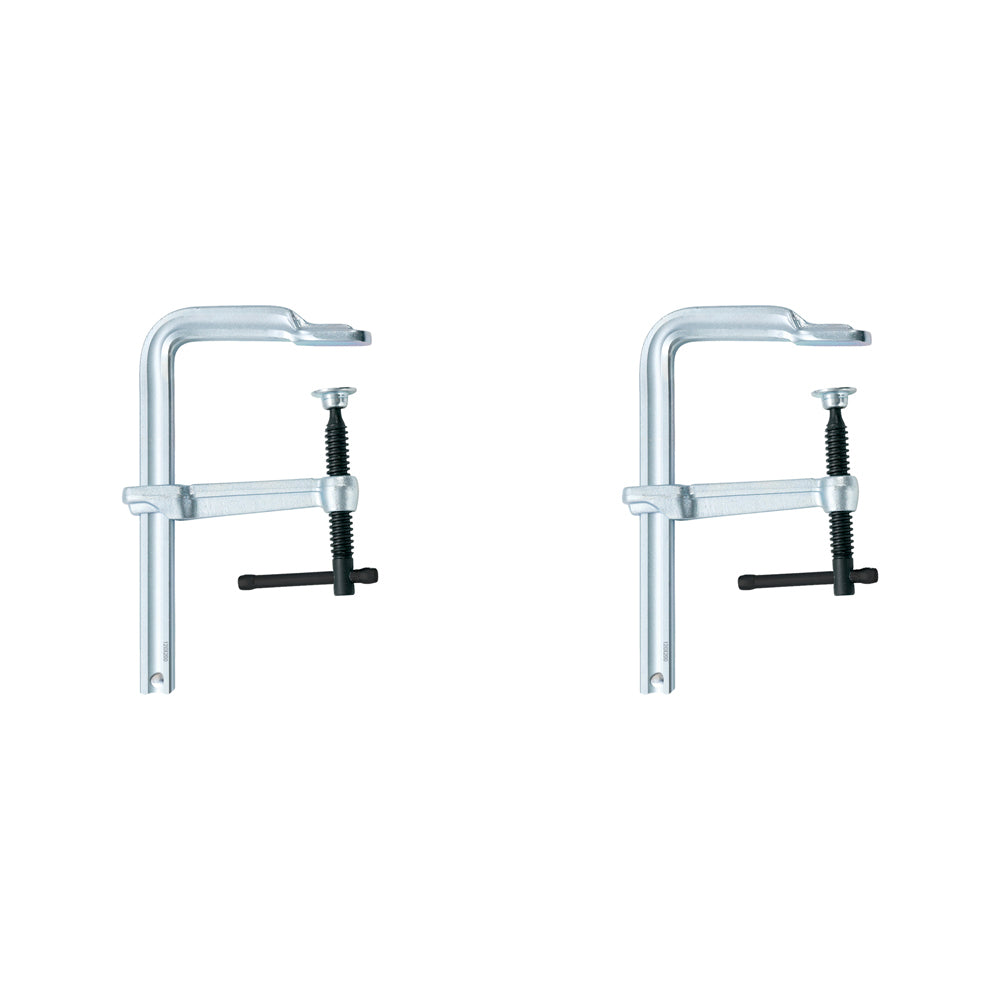 2PK Eclipse Pro Tools Steel Medium Duty Forge Industrial F Clamp 200mm Silver