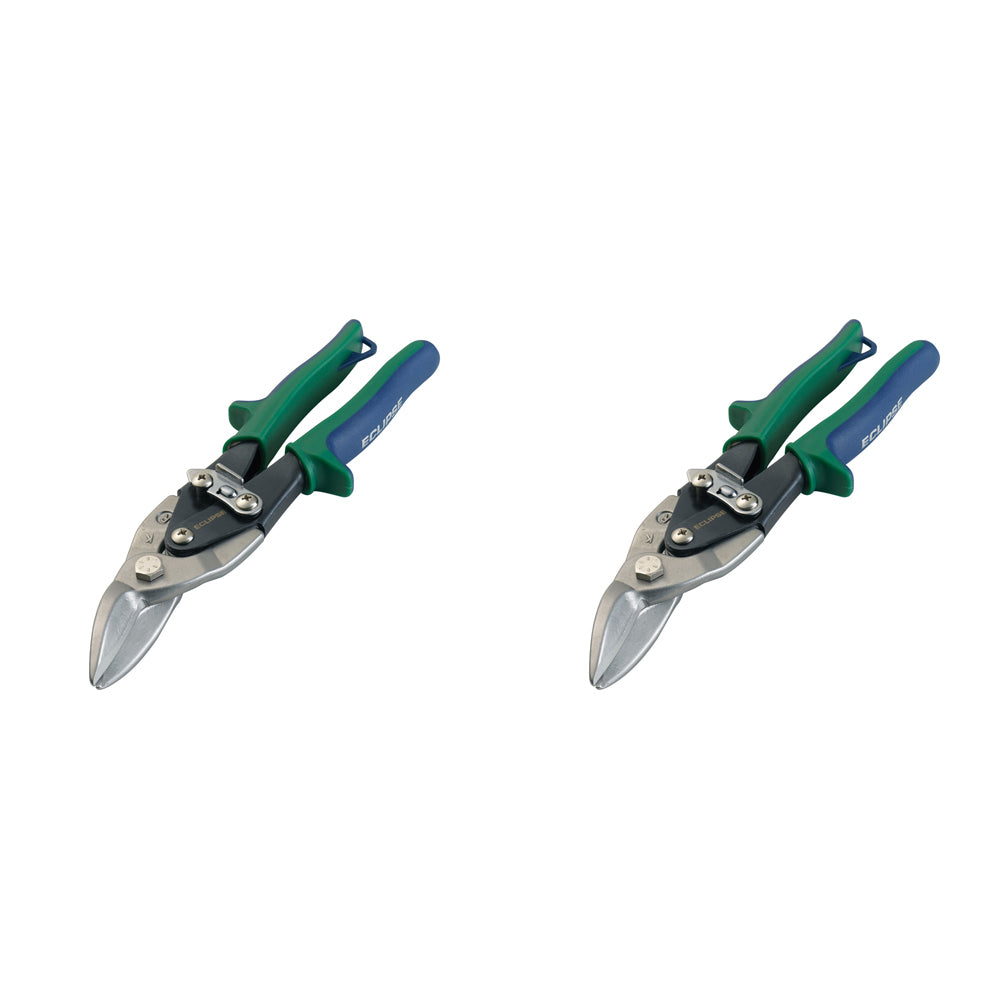 2PK Eclipse Pro Tools Aviation Snip Right & Straight Cut 250mm - Green