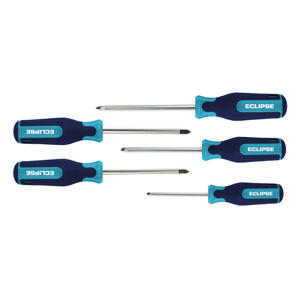 2PK 5pc Eclipse Pro Tools Parallel/Flared/Phillips/Pozi Screwdriver Set Tool