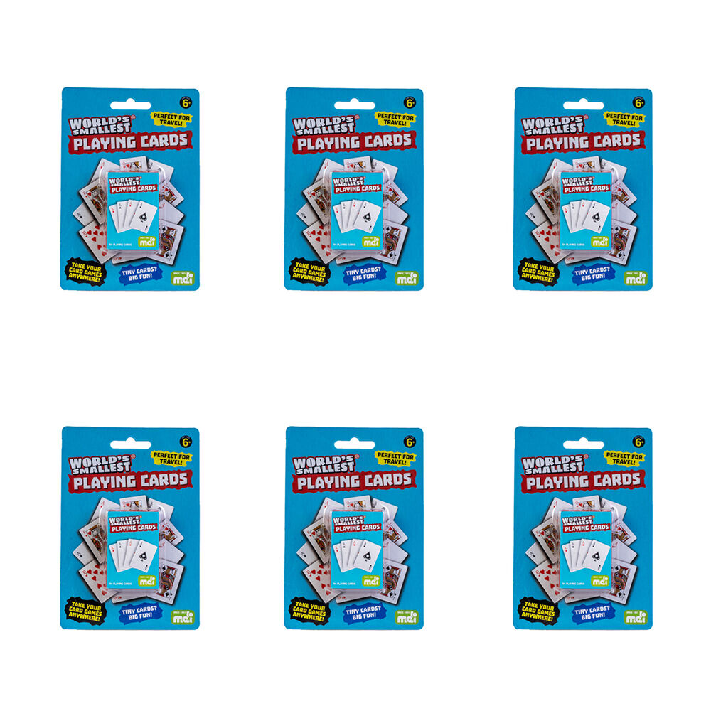 6PK Worlds Smallest Playing Cards Mini Deck Party Game Set Portable Card