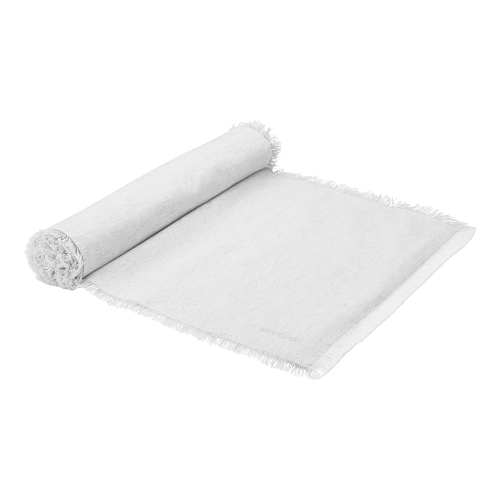 2PK Ecology Cotton Fray Dinning Table Runner Napkin 180cm White