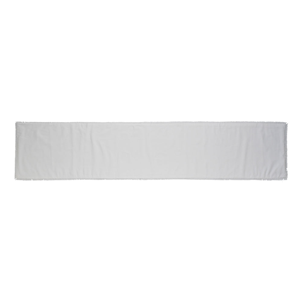 2PK Ecology Cotton Fray Dinning Table Runner Napkin 180cm White