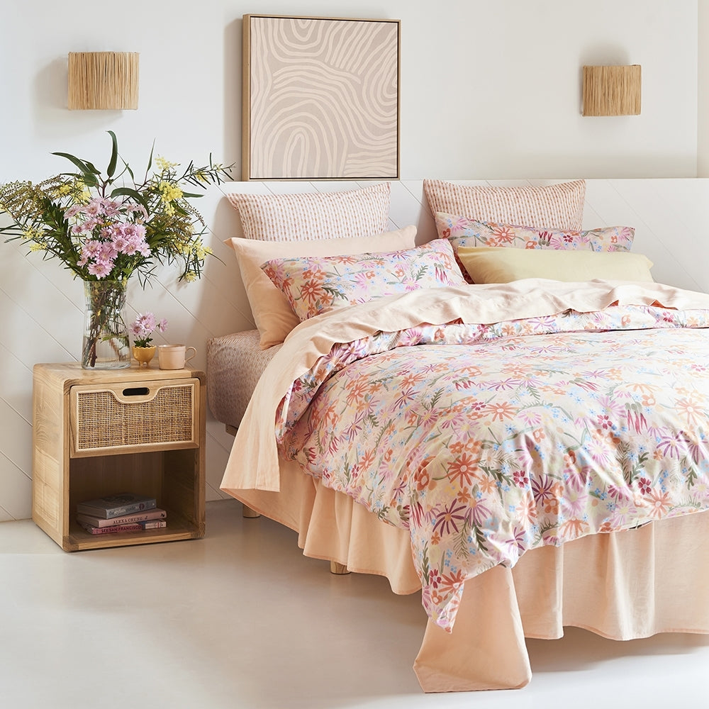 Ecology Superbloom Pillowcase Pair Size 73 x 48cm Floral Print Bedding